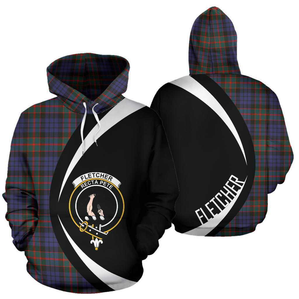 Printivon Fletcher Of Dunans Tartan Crest Hoodie Circle Style