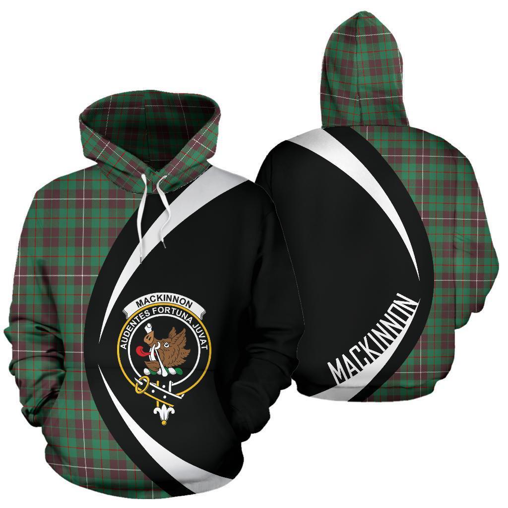 Printivon Mackinnon Hunting Ancient Tartan Crest Hoodie Circle Style