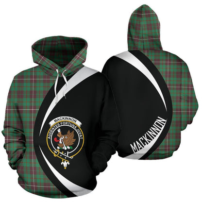Printivon Mackinnon Hunting Ancient Tartan Crest Hoodie Circle Style