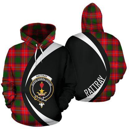 Printivon Rattray Modern Tartan Crest Hoodie Circle Style