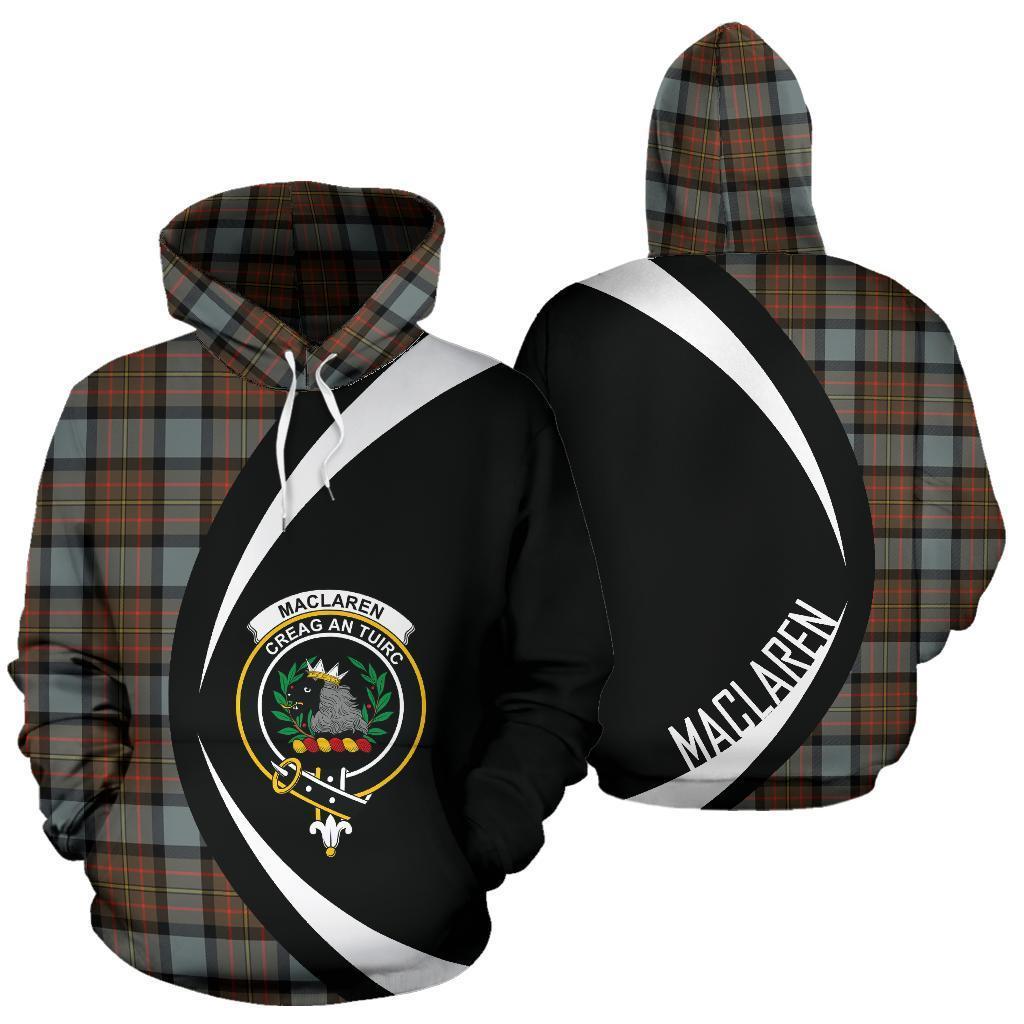 Printivon Maclaren Weathered Tartan Crest Hoodie Circle Style