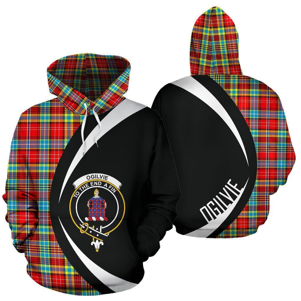 Printivon Ogilvie Tartan Crest Hoodie Circle Style