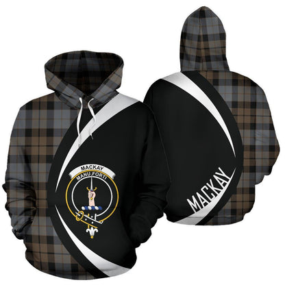 Printivon Mackay Weathered Tartan Crest Hoodie Circle Style