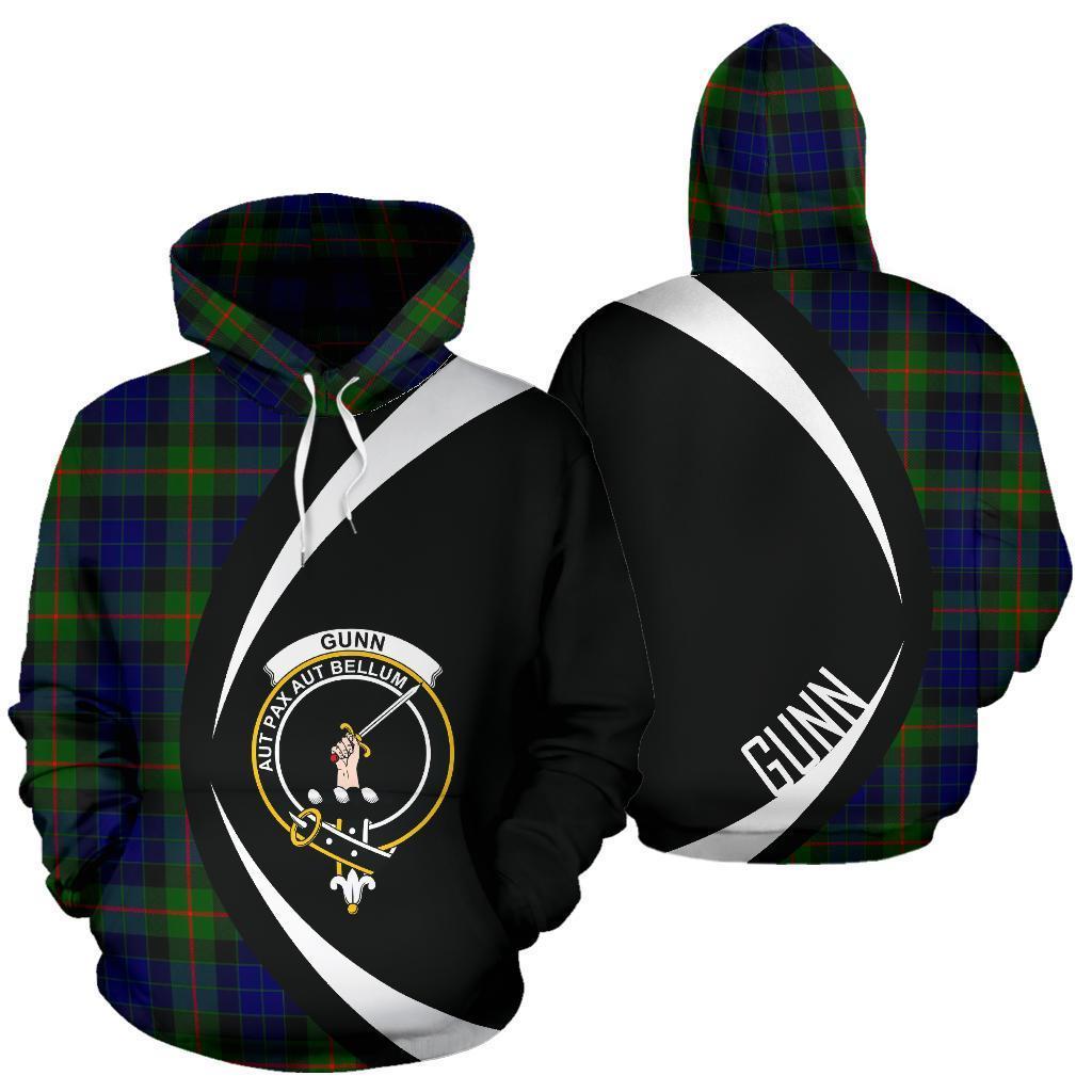 Printivon Gunn Modern Tartan Crest Hoodie Circle Style