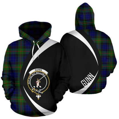 Printivon Gunn Modern Tartan Crest Hoodie Circle Style