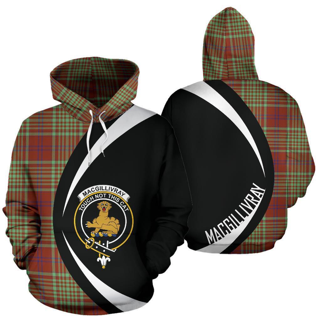 Printivon Macgillivray Hunting Ancient Tartan Crest Hoodie Circle Style