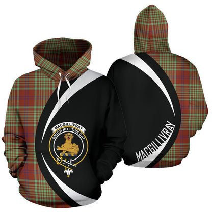 Printivon Macgillivray Hunting Ancient Tartan Crest Hoodie Circle Style