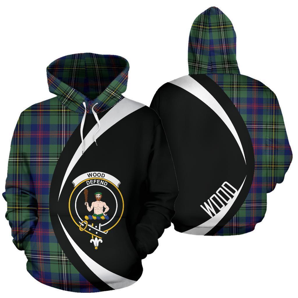 Printivon Wood Modern Tartan Crest Hoodie Circle Style