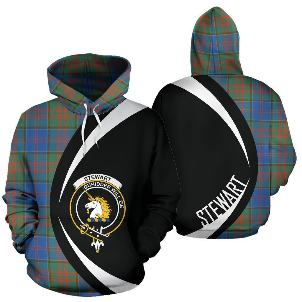 Printivon Stewart Of Appin Hunting Ancient Tartan Crest Hoodie Circle Style