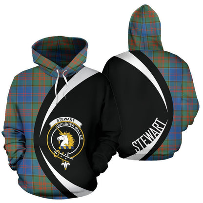 Printivon Stewart Of Appin Hunting Ancient Tartan Crest Hoodie Circle Style