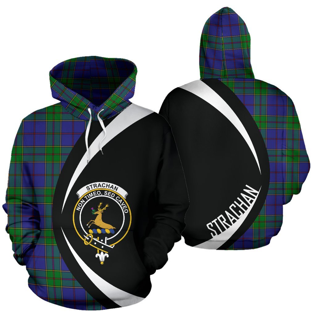 Printivon Strachan Tartan Crest Hoodie Circle Style