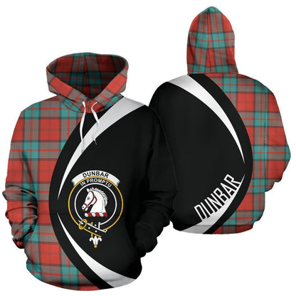 Printivon Dunbar Ancient Tartan Crest Hoodie Circle Style