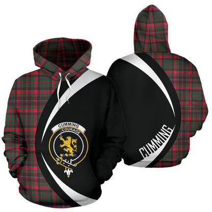 Printivon Cumming Hunting Modern Tartan Crest Hoodie Circle Style
