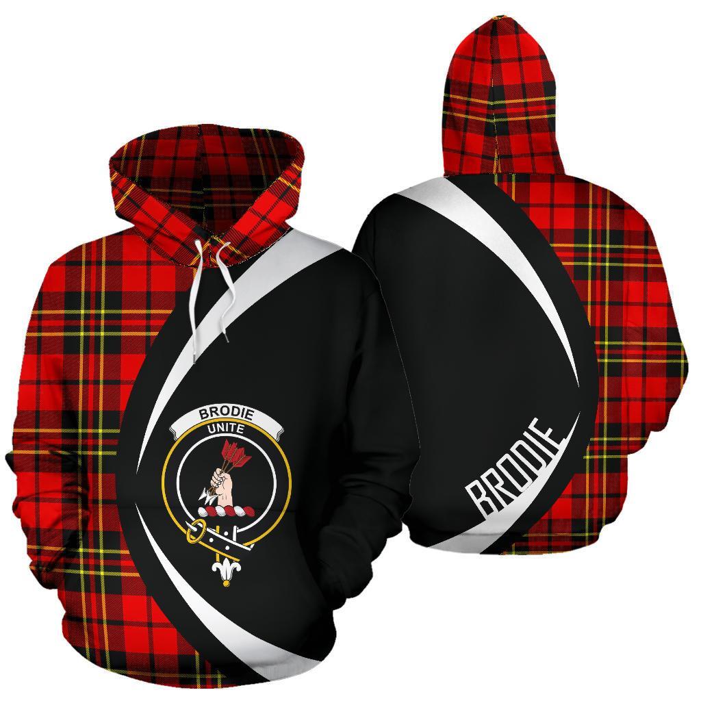 Printivon Brodie Modern Tartan Crest Hoodie Circle Style