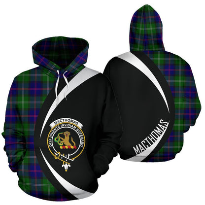 Printivon Macthomas Modern Tartan Crest Hoodie Circle Style