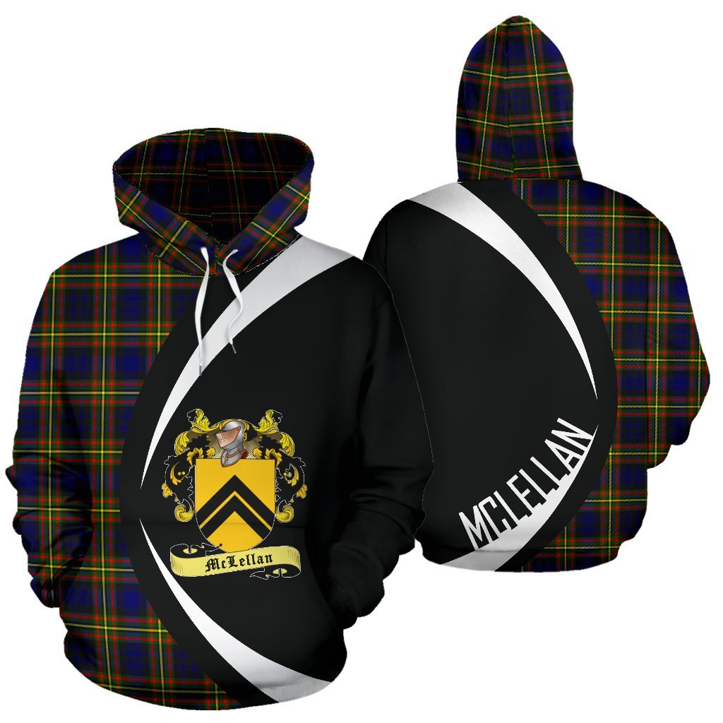 Printivon Mclellan Modern Tartan Crest Hoodie Circle Style