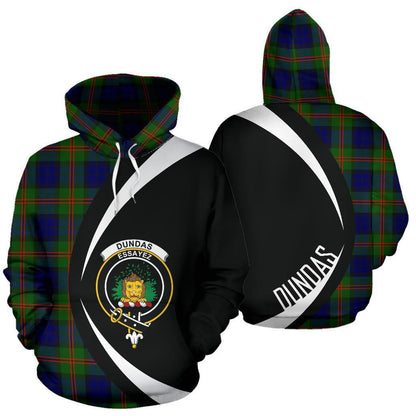 Printivon Dundas Modern 02 Tartan Crest Hoodie Circle Style