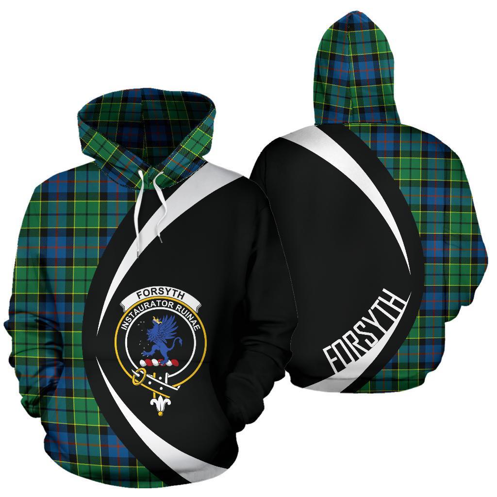 Printivon Forsyth Ancient Tartan Crest Hoodie Circle Style