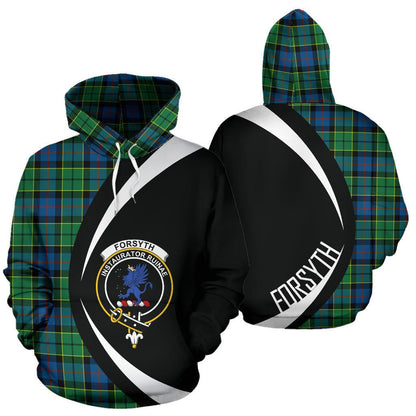 Printivon Forsyth Ancient Tartan Crest Hoodie Circle Style