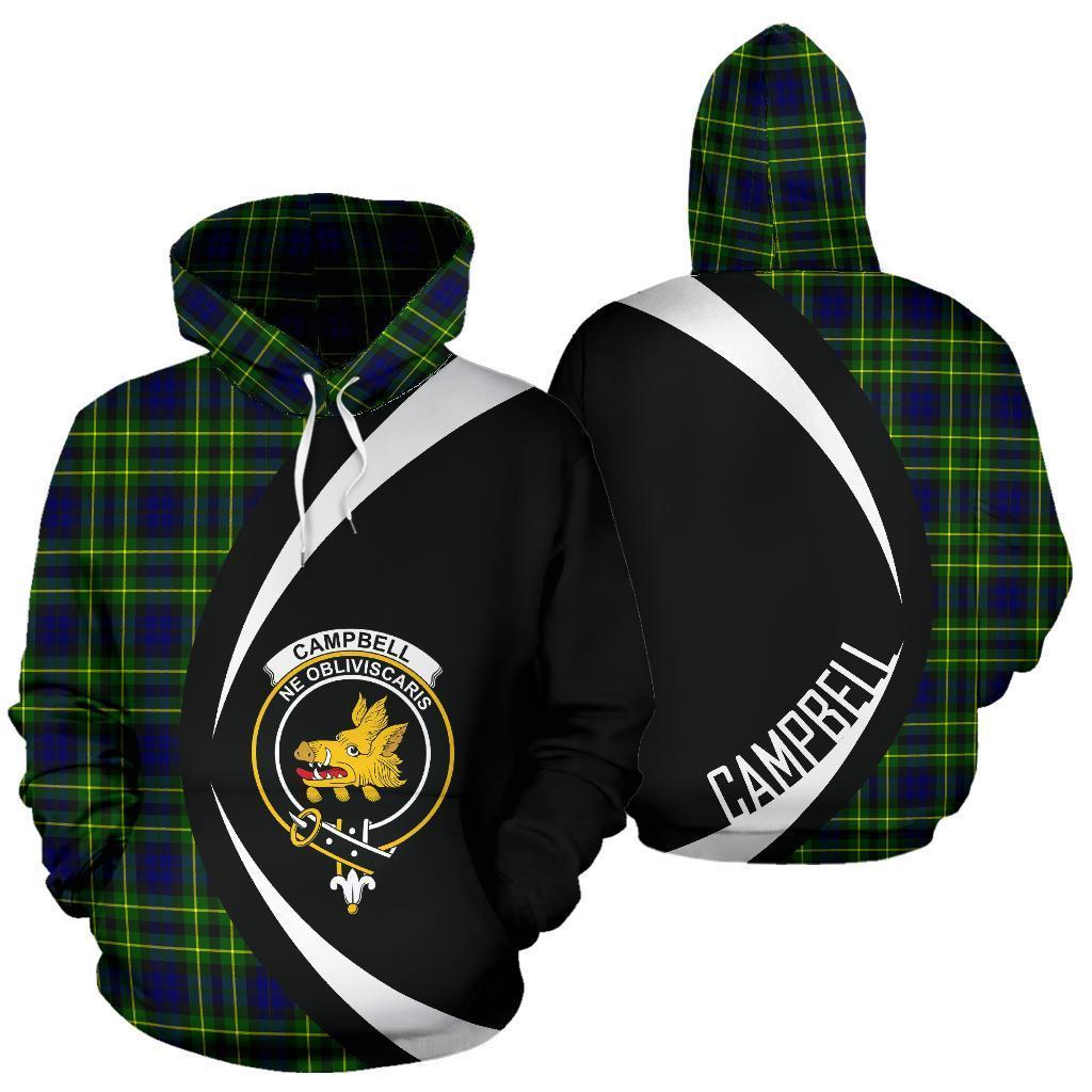 Printivon Campbell Of Breadalbane Modern Tartan Crest Hoodie Circle Style