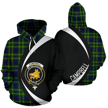 Printivon Campbell Of Breadalbane Modern Tartan Crest Hoodie Circle Style
