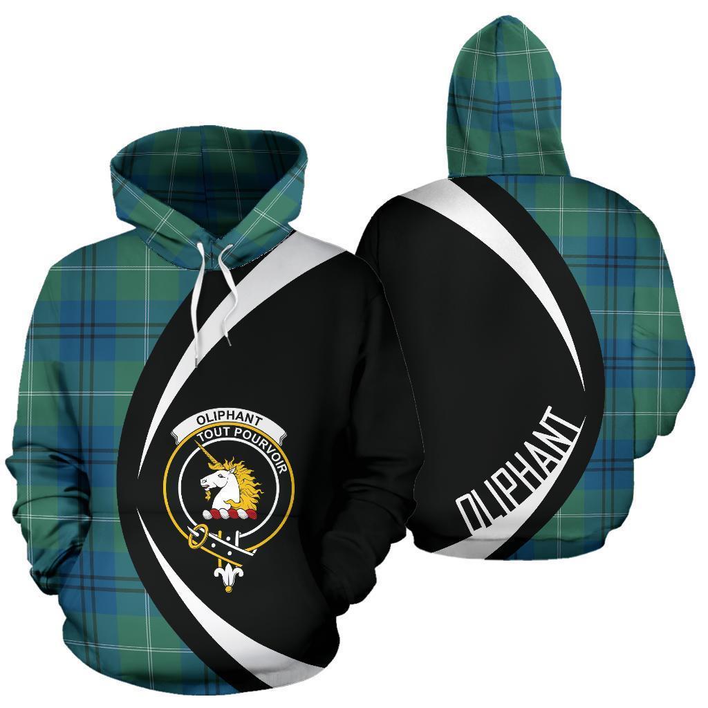 Printivon Oliphant Ancient Tartan Crest Hoodie Circle Style