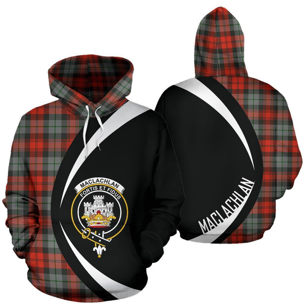 Printivon Maclachlan Weathered Tartan Crest Hoodie Circle Style