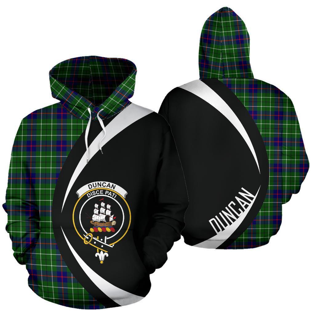 Printivon Duncan Modern Tartan Crest Hoodie Circle Style