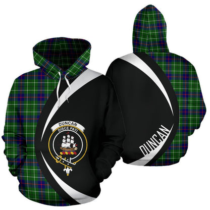 Printivon Duncan Modern Tartan Crest Hoodie Circle Style