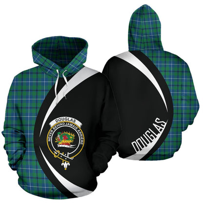 Printivon Douglas Ancient Tartan Crest Hoodie Circle Style