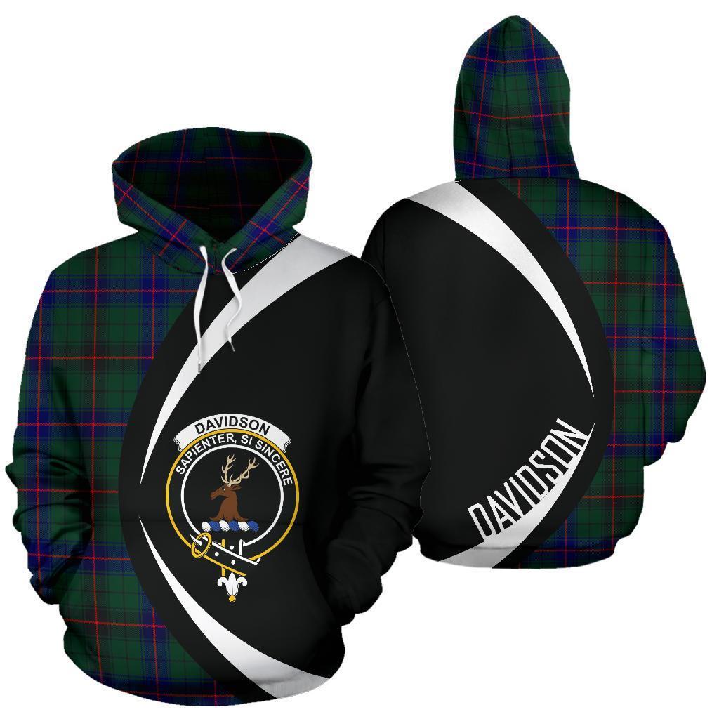 Printivon Davidson Modern Tartan Crest Hoodie Circle Style