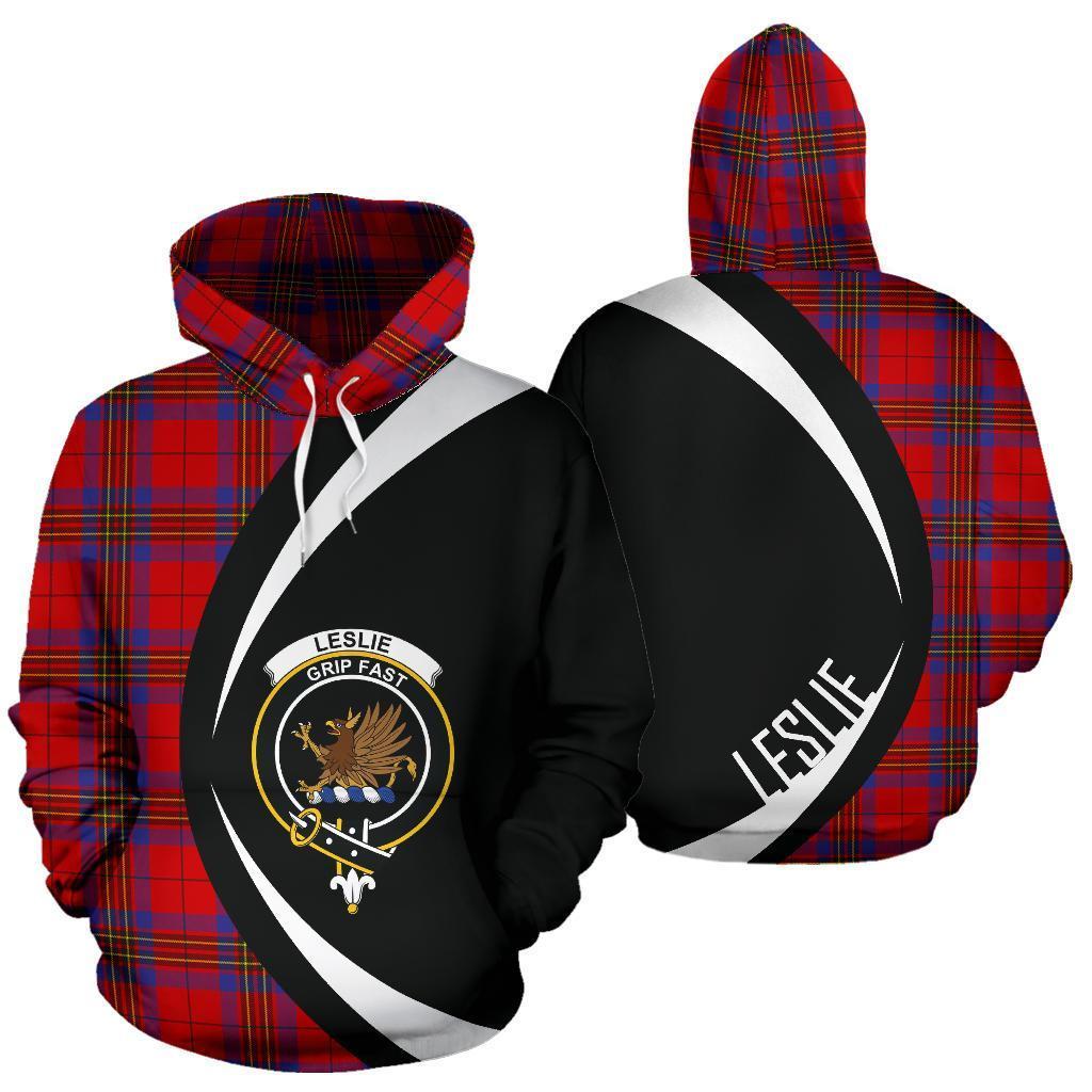 Printivon Leslie Modern Tartan Crest Hoodie Circle Style