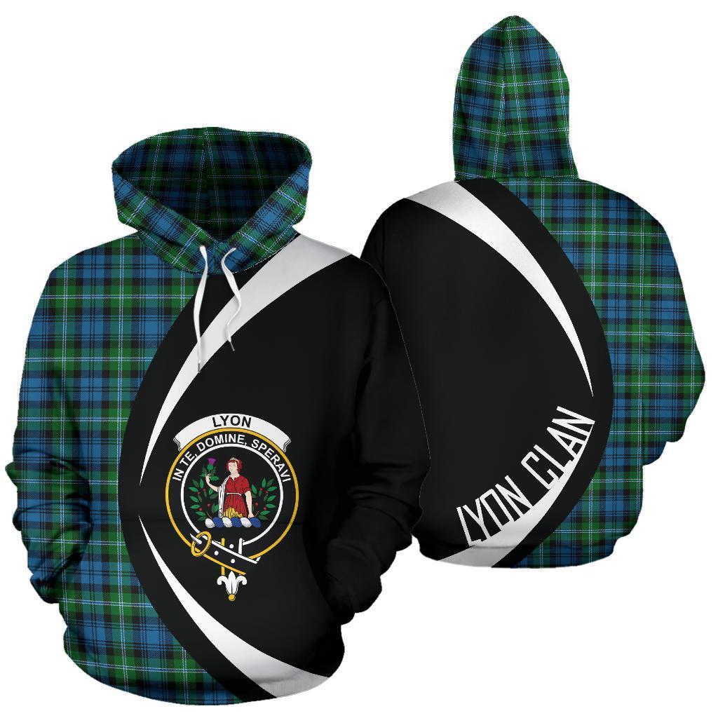 Printivon Lyon Tartan Crest Hoodie Circle Style