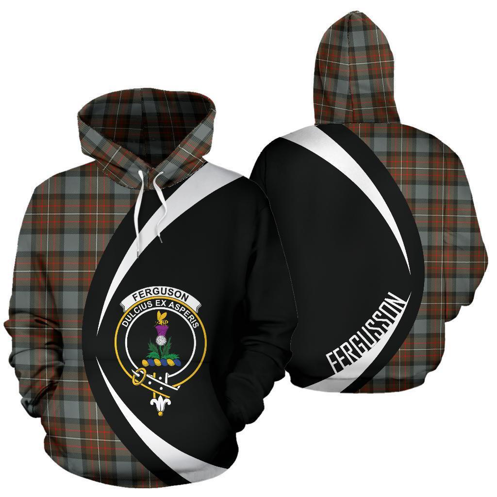 Printivon Fergusson Weathered Tartan Crest Hoodie Circle Style