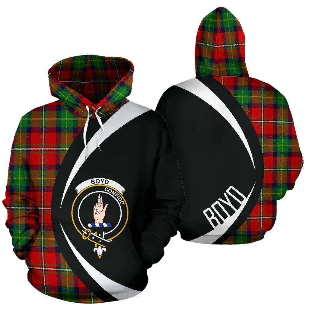 Printivon Boyd Modern Tartan Crest Hoodie Circle Style