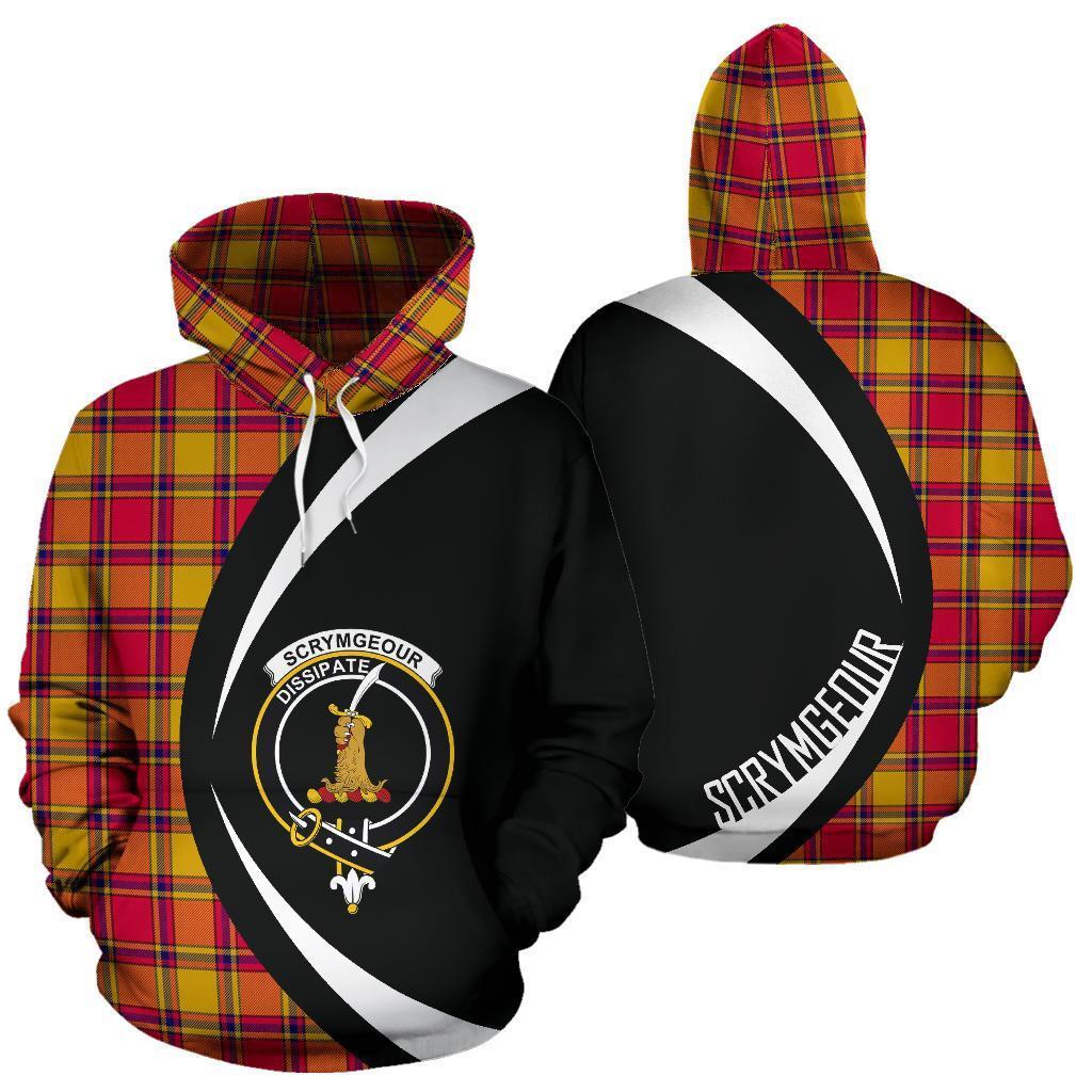 Printivon Scrymgeour Tartan Crest Hoodie Circle Style