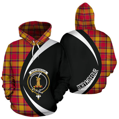 Printivon Scrymgeour Tartan Crest Hoodie Circle Style