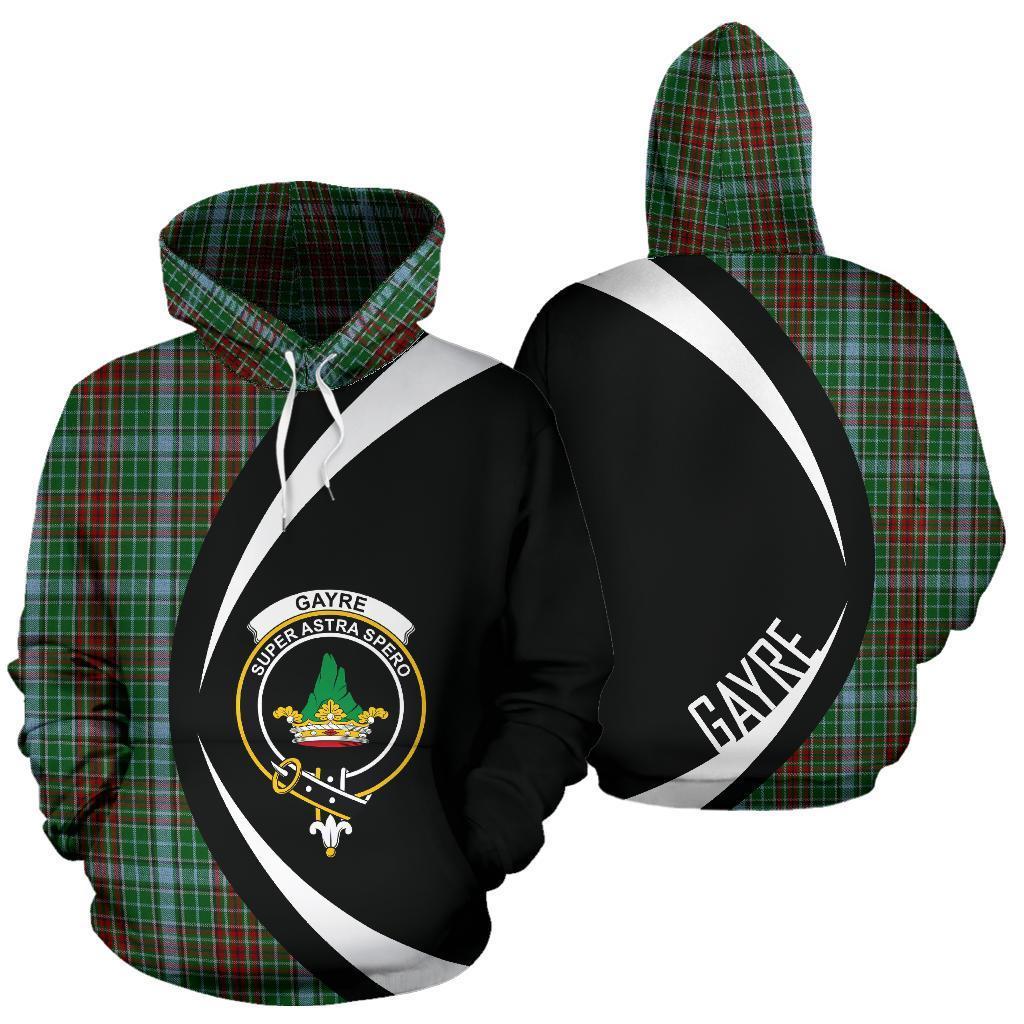 Printivon Gayre Tartan Crest Hoodie Circle Style