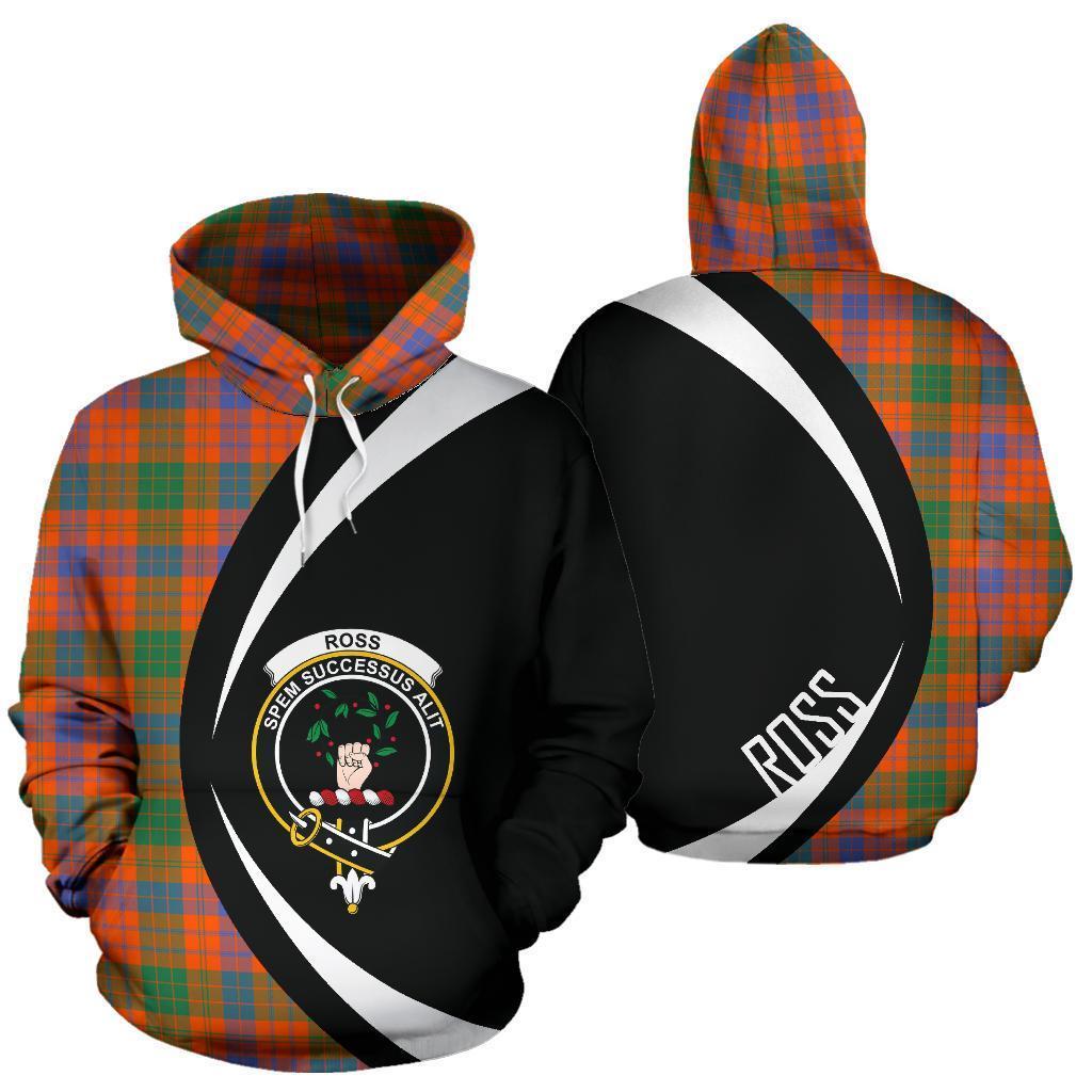 Printivon Ross Ancient Tartan Crest Hoodie Circle Style