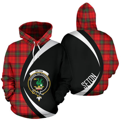 Printivon Seton Modern Tartan Crest Hoodie Circle Style