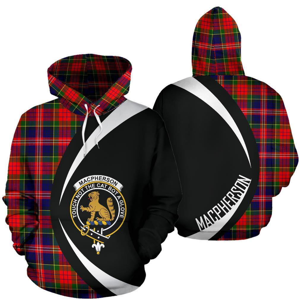 Printivon Macpherson Modern Tartan Crest Hoodie Circle Style