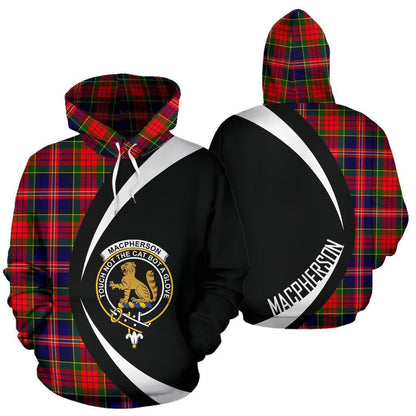 Printivon Macpherson Modern Tartan Crest Hoodie Circle Style