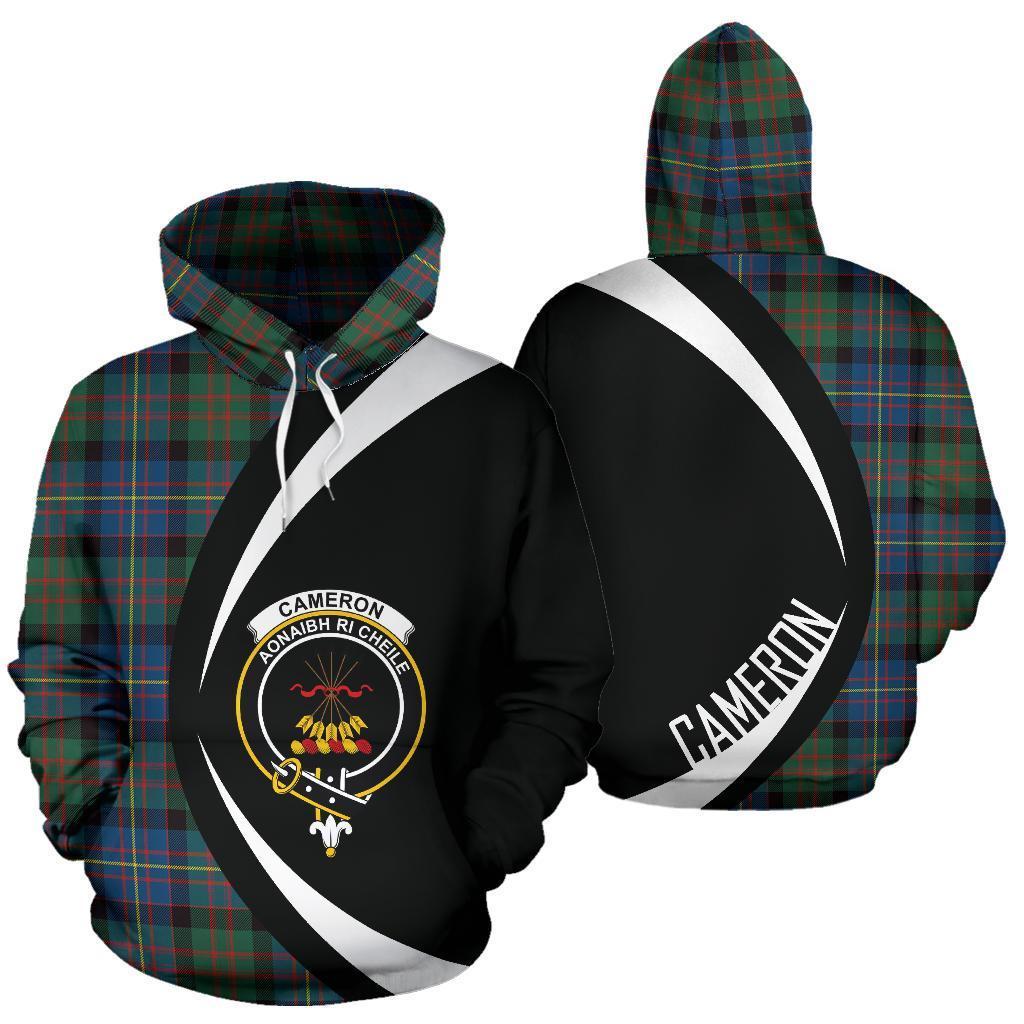 Printivon Cameron Of Erracht Ancient Tartan Crest Hoodie Circle Style