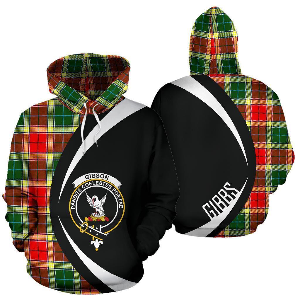 Printivon Gibbs Tartan Crest Hoodie Circle Style