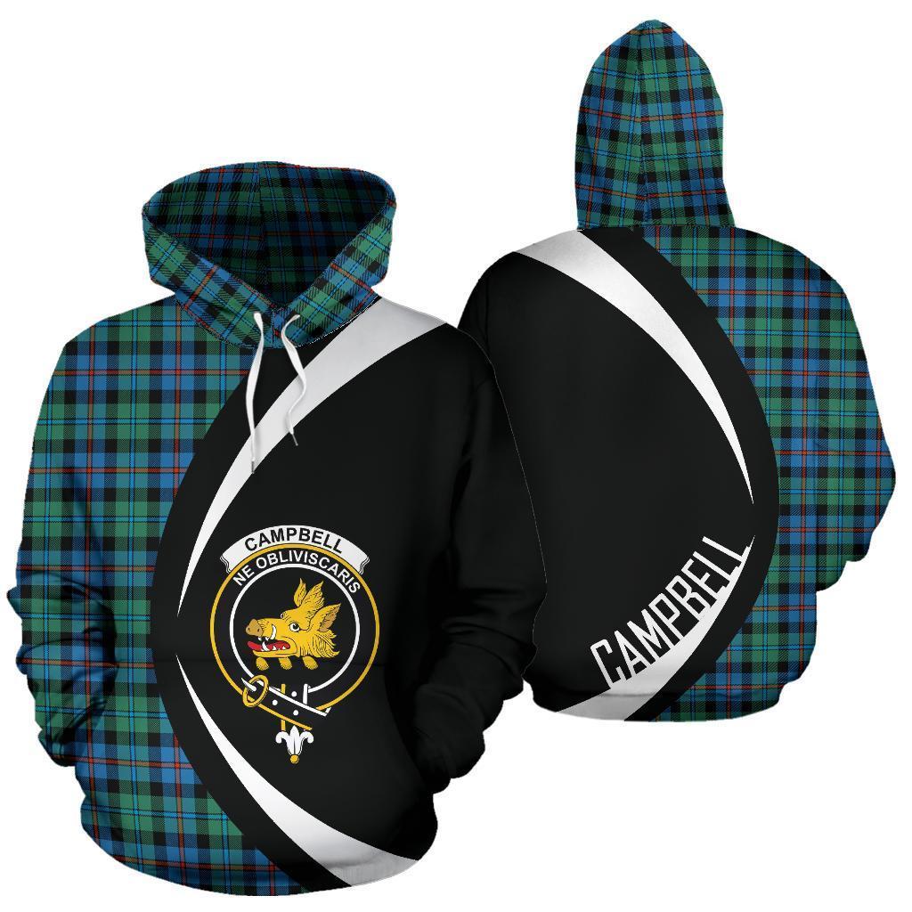 Printivon Campbell Of Cawdor Ancient Tartan Crest Hoodie Circle Style