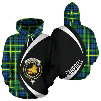 Printivon Campbell Of Breadalbane Ancient Tartan Crest Hoodie Circle Style