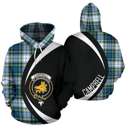 Printivon Campbell Faded Tartan Crest Hoodie Circle Style
