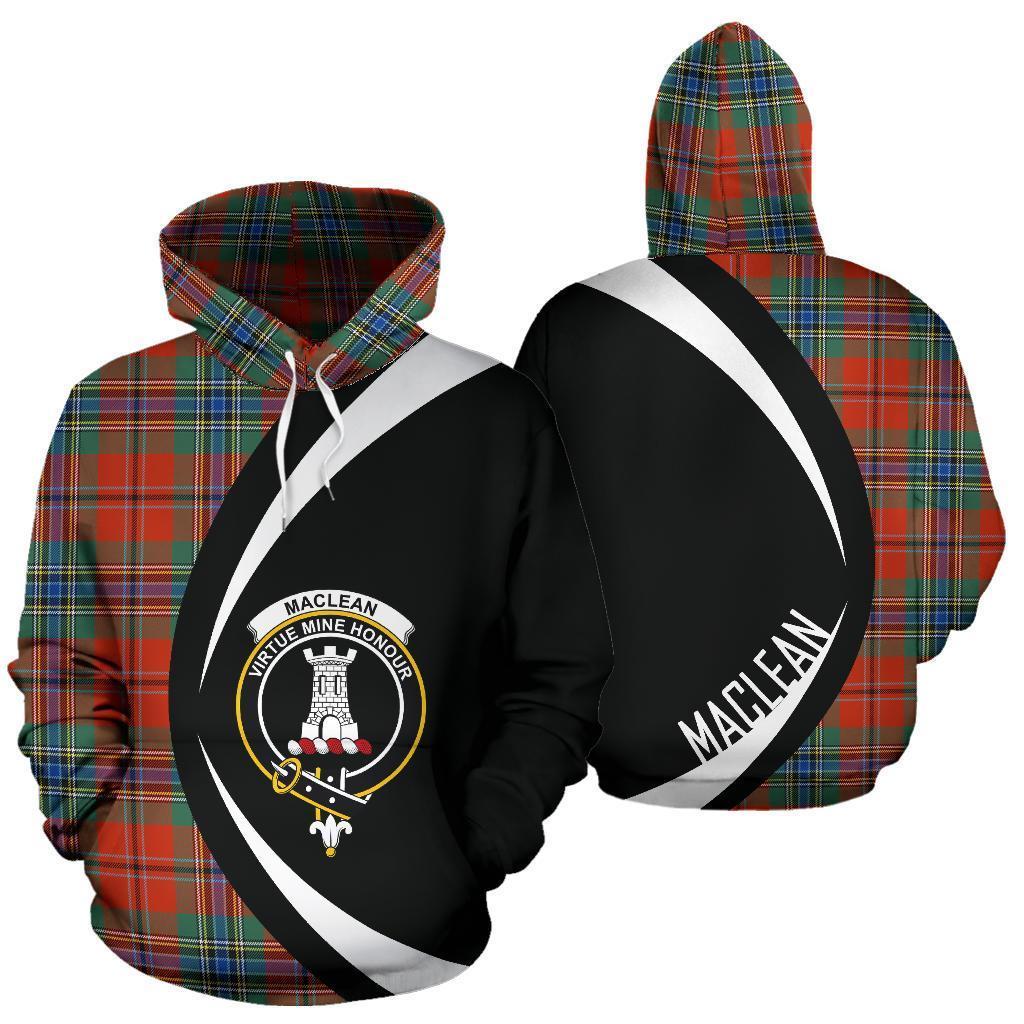 Printivon Maclean Of Duart Ancient Tartan Crest Hoodie Circle Style