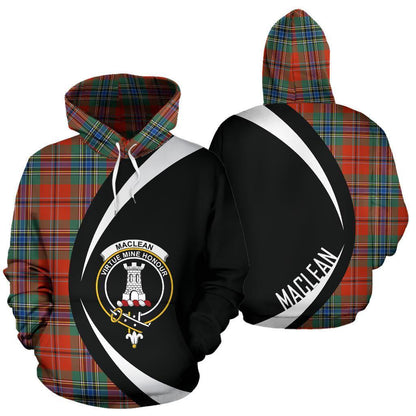 Printivon Maclean Of Duart Ancient Tartan Crest Hoodie Circle Style