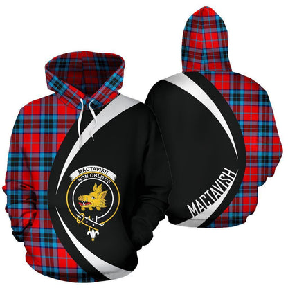 Printivon Mactavish Modern Tartan Crest Hoodie Circle Style